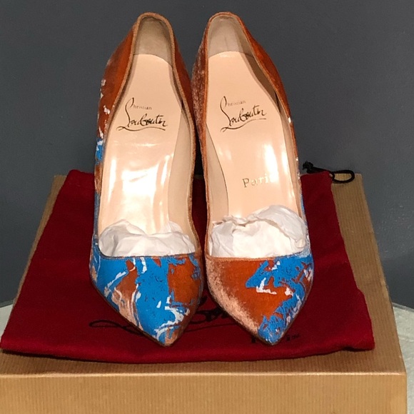 Christian Louboutin Shoes - Christian Louboutin Pigalle velvet graffiti pumps